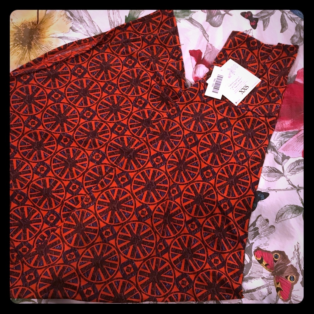 LuLaRoe MAXI - XXS orange/brown/Navy - Picture 1 of 6